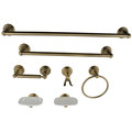 Kingston Brass 7-Piece Towel Bar Bathroom Hardware Set, Antique Brass BAK1750AB1